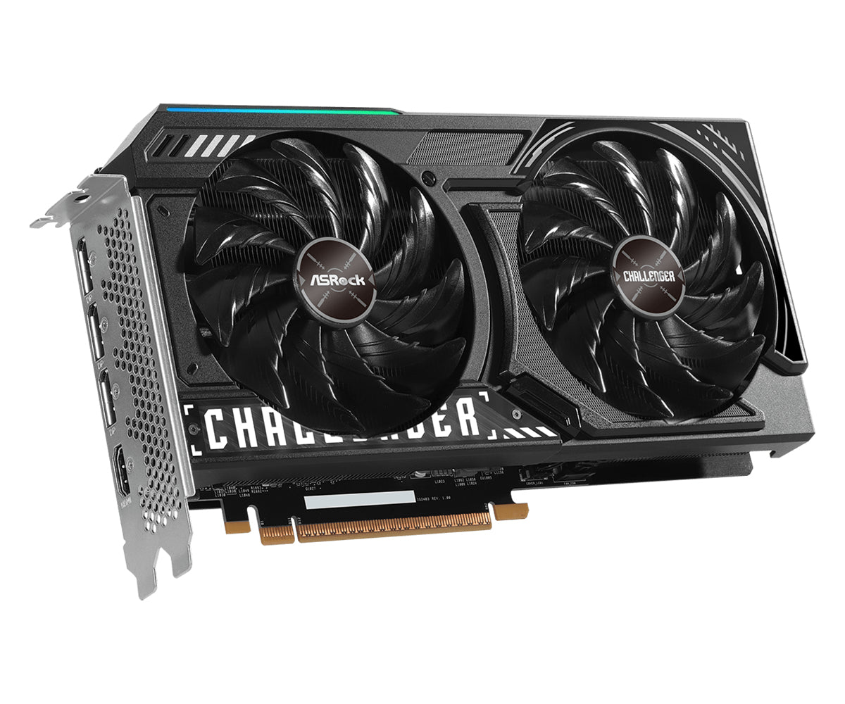 Asrock Intel Arc B580 Challenger 12GB OC, 12GB DDR6, HDMI, 3 DP, 2740MHz Clock, LED Indicator, Overclocked