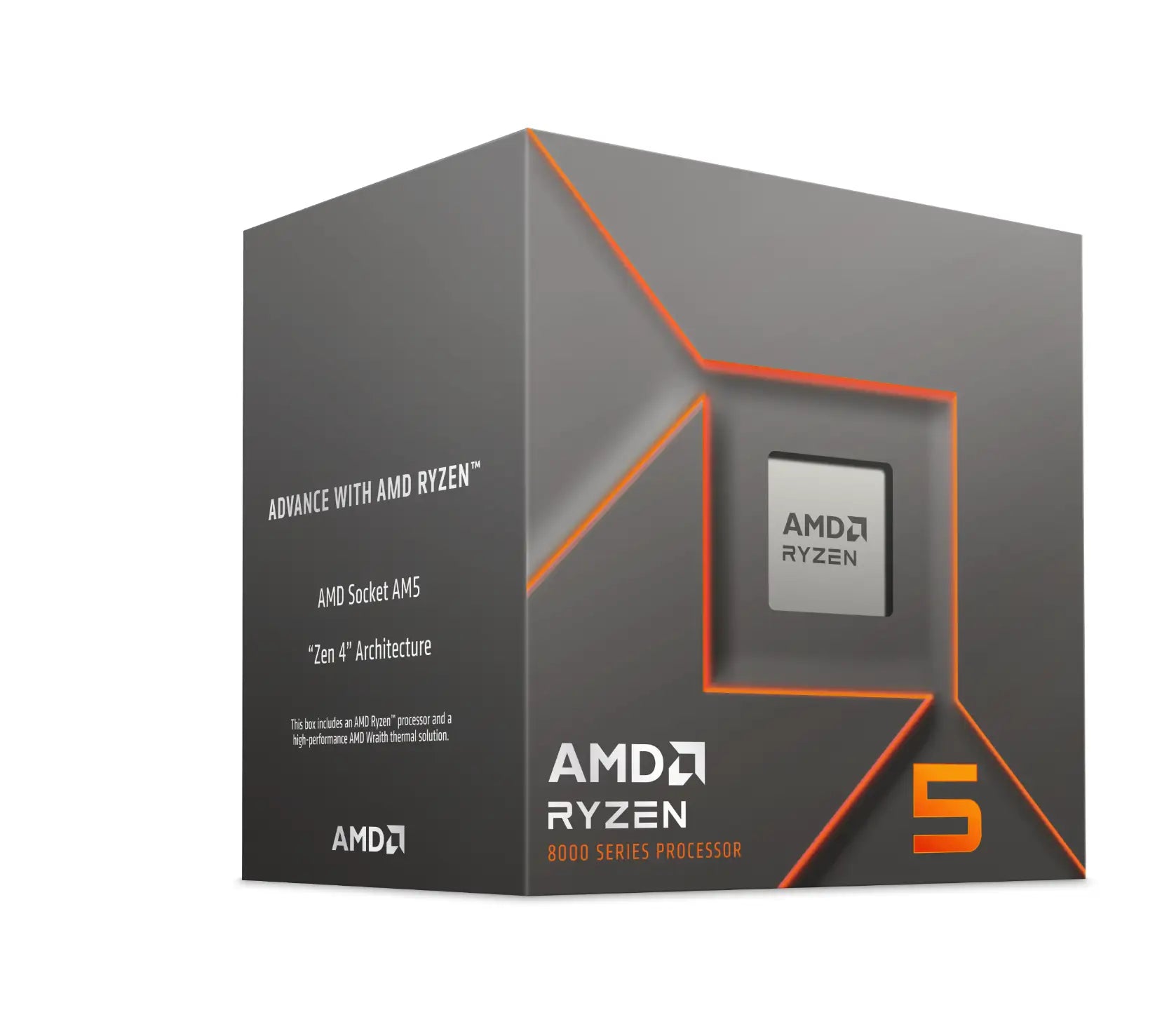 AMD Ryzen 5 8400F with Wraith Stealth Cooler, AM5, Up to 4.7GHz, 6-Core, 65W, 22MB Cache, 4nm, 8th Gen, No Graphics