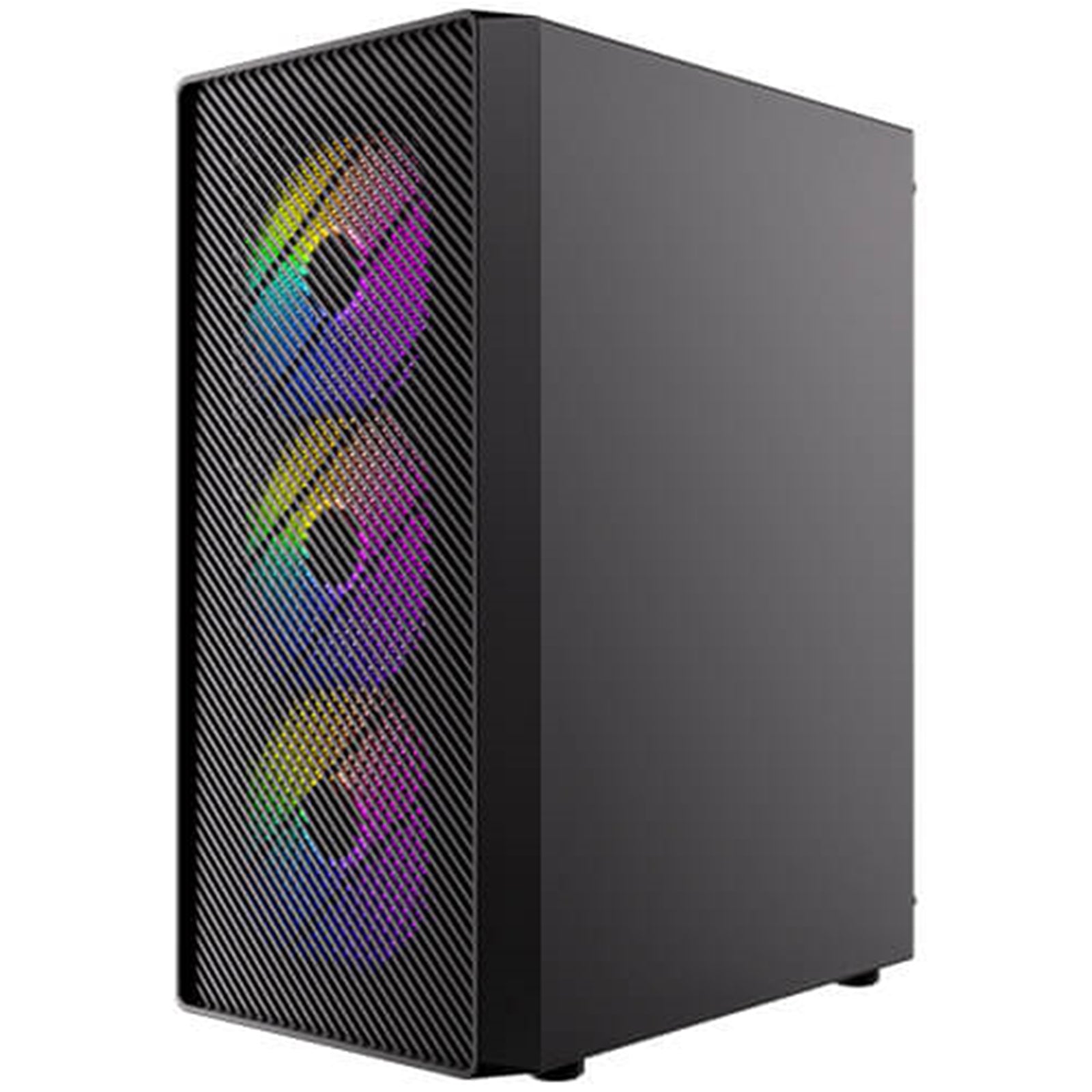 Antec AX26 RGB Elite Mid-Tower Gaming PC Case - Pre-Installed 4 x 120mm Fixed-RGB Fans, Tempered Glass Side Panel, High-Airflow Mesh Front - ATX/Micro-ATX/ITX