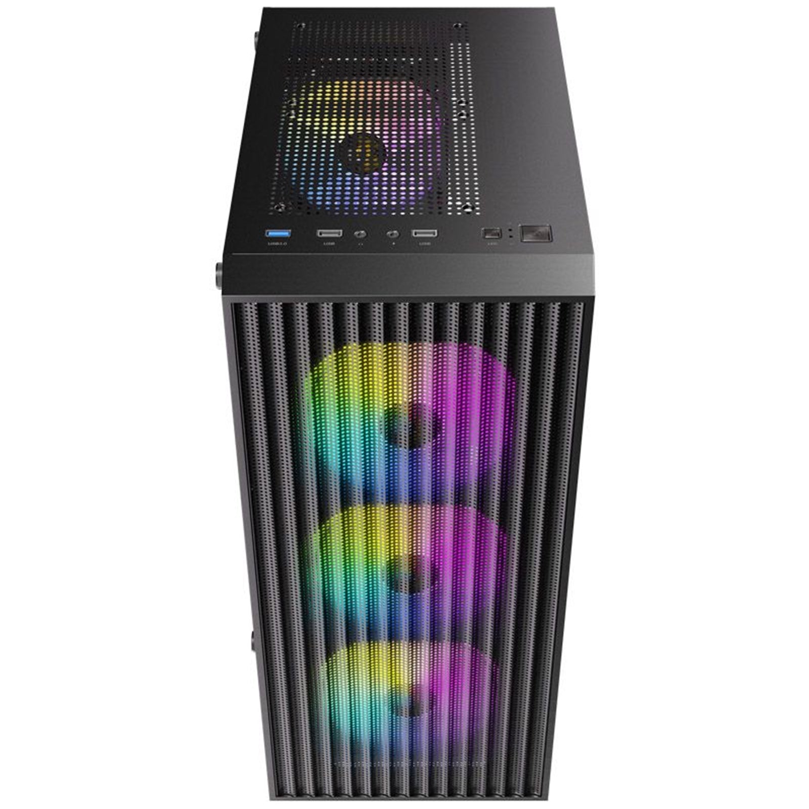 Antec AX27 RGB Elite Mid-Tower Gaming PC Case with Tempered Glass, Full Mesh Front Panel, 4 Pre-installed 120mm Fixed-RGB Fans, ATX/Micro-ATX/ITX Compatible, Black
