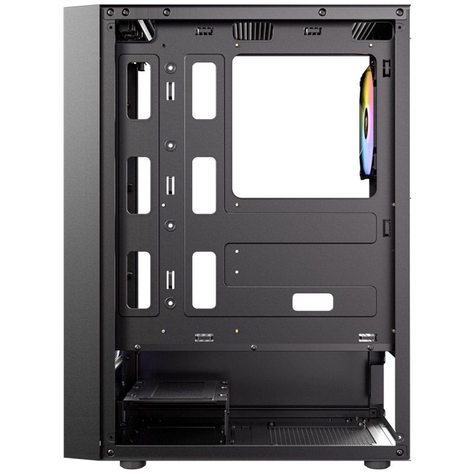 Antec AX27 RGB Elite Mid-Tower Gaming PC Case with Tempered Glass, Full Mesh Front Panel, 4 Pre-installed 120mm Fixed-RGB Fans, ATX/Micro-ATX/ITX Compatible, Black