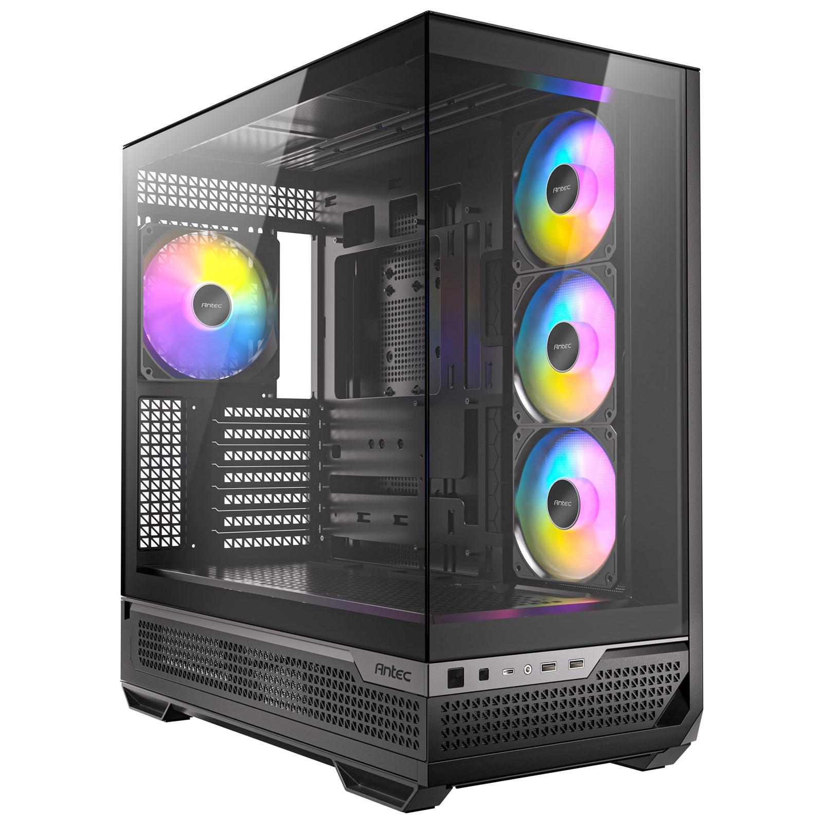 Antec C7 ARGB Mid Tower Tempered Glass PC Gaming Case - Black, 3x 120mm & 1x 140mm ARGB Fans, USB 3.2 Gen2, EATX/ATX/mATX/mITX Support - North East Peripherals Ltd