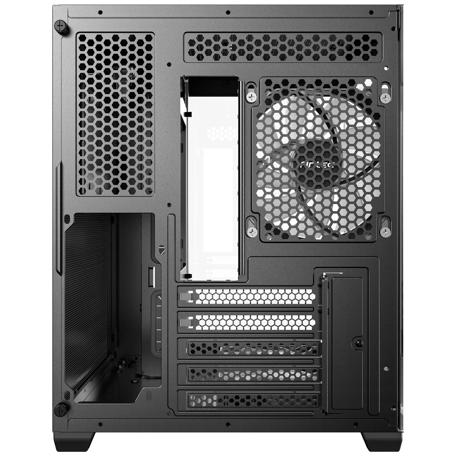 Antec CX60M ARGB Mini Tower Micro ATX Gaming Case, Black, Tempered Glass Panels, Dual Chamber Design, Vertical Cooling, Pre-Installed ARGB Fans, Water Cooling Support,