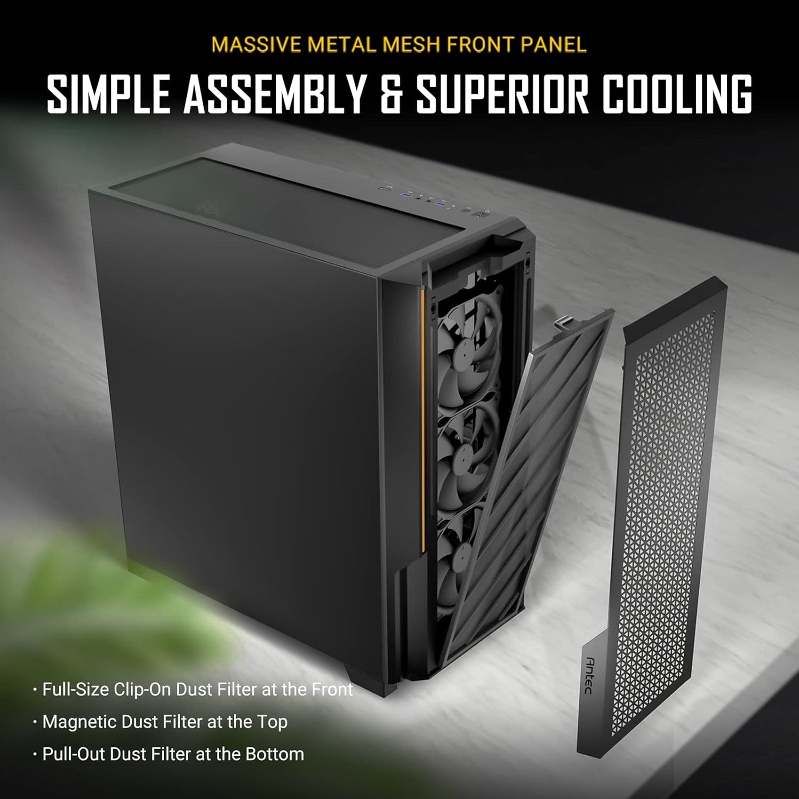 ANTEC P20CE Case, E-ATX Gaming, Black, Mid Tower, 2 x USB 3.0 / Type-C 3.2 Gen 2 x 1, E-ATX, ATX, Micro-ATX, ITX