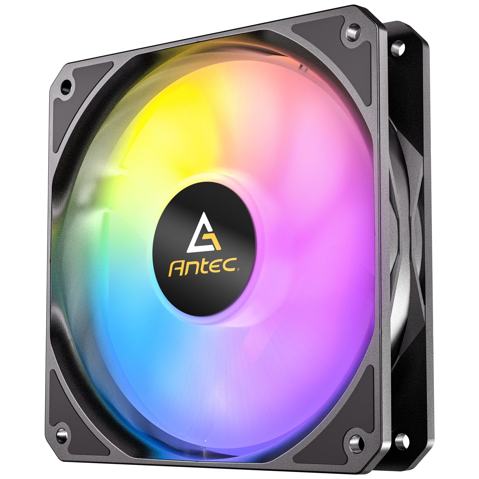 Antec P12R ARGB Reverse PWM 120mm Fan - 4-Pin, Black, High-Airflow Cooling, 9-Blade Design with Anti-Vibration Pads - North East Peripherals Ltd