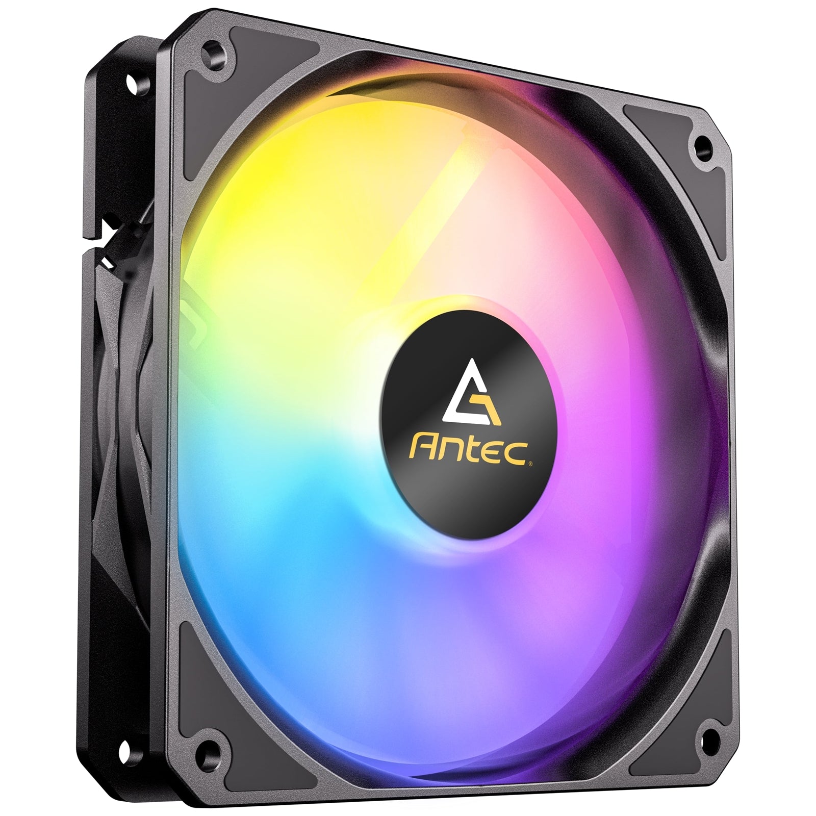 Antec P12R ARGB Reverse PWM 120mm Fan - 4-Pin, Black, High-Airflow Cooling, 9-Blade Design with Anti-Vibration Pads - North East Peripherals Ltd
