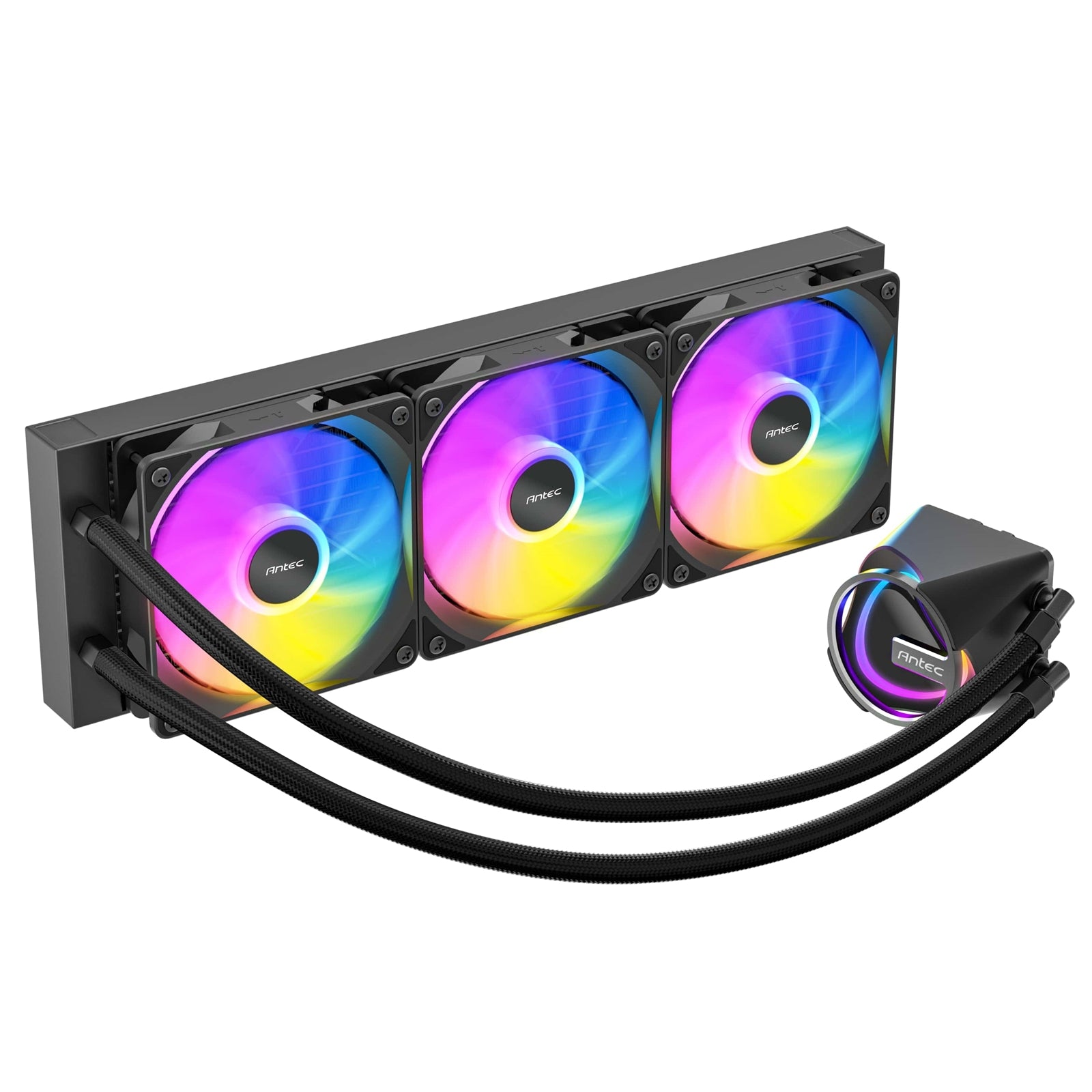 Antec Skeleton 360ARGB Liquid CPU Cooler, Universal Socket, Black, 360mm Radiator, PWM up tp 2000 RPMCooling Fans, Addressable RGB LED Lighting
