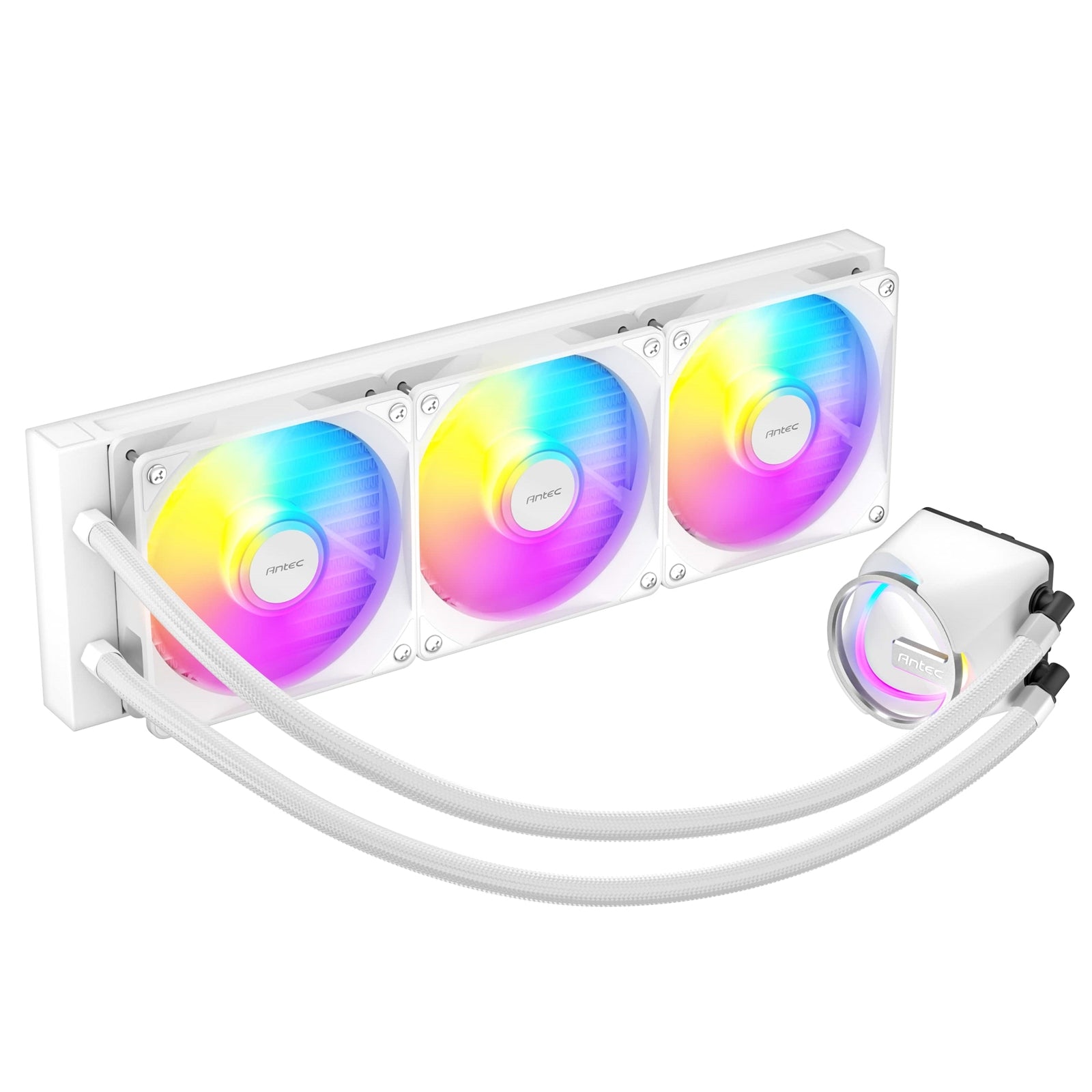 Antec Skeleton 360ARGB Liquid CPU Cooler, Universal Socket, White, 360mm Radiator, PWM up tp 2000 RPMCooling Fans, Addressable RGB LED Lighting