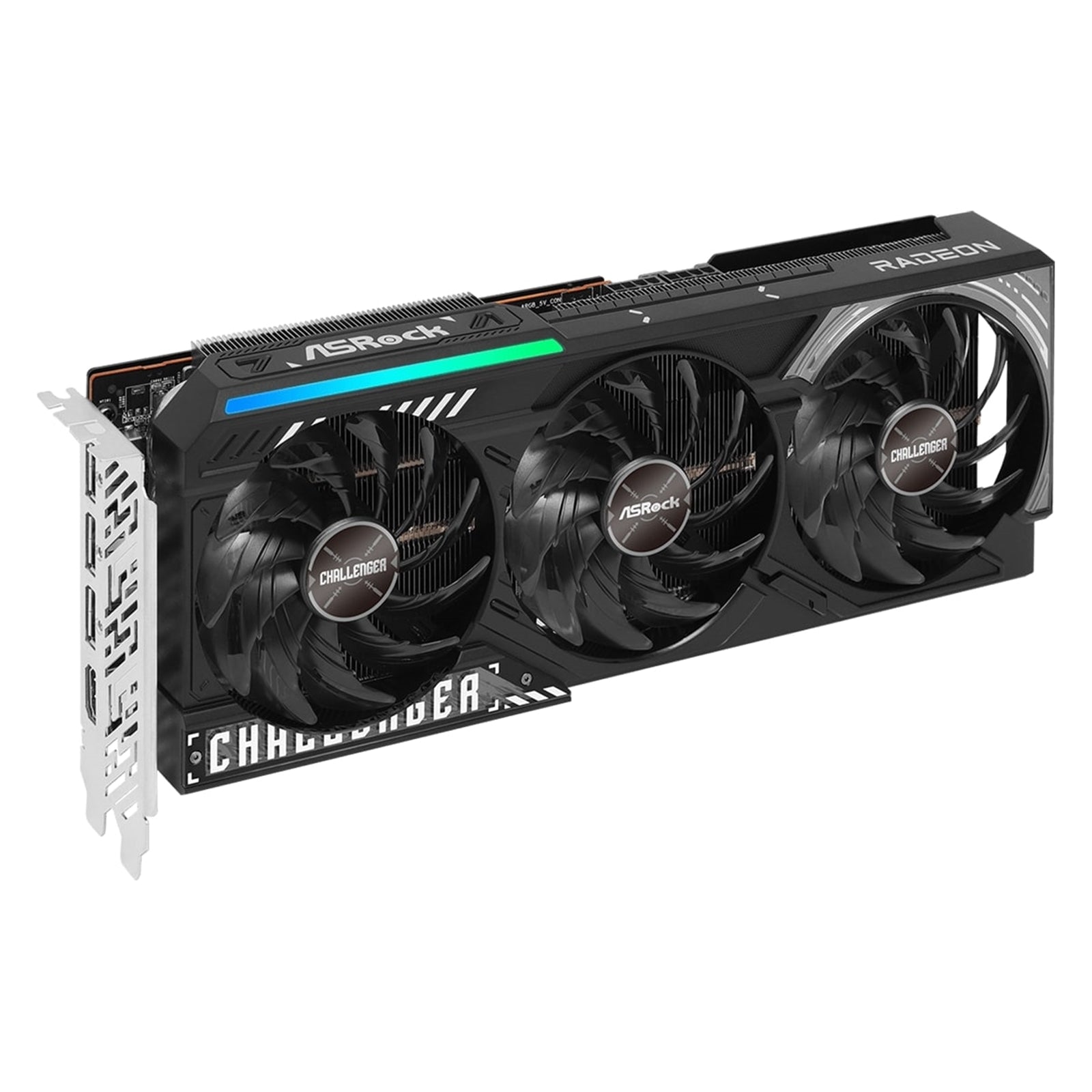 ASRock AMD Radeon RX 9070 Challenger OC 16GB GDDR6 Graphics Card, 3584 Streams, 2520 MHz Boost Clock, Triple Fan, RGB, 3x DisplayPorts / 1x HDMI Port