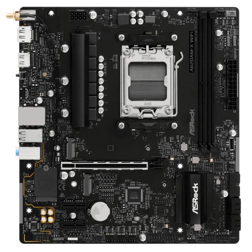 ASRock A620AM-X WIFI AMD Socket AM5 Motherboard, 2 x DDR5 DIMM Slots, 1 x M.2 Socket (Key E), 2 x USB 3.2 Type-C, 2.5G LAN, 802.11ac Wi-Fi Module, 1 x HDMI Port/ 1 x Display Port