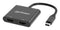 Manhattan USB-C to Dual HDMI & USB-A Adapter, Dual 4K@30Hz or Single 4K@60Hz, Power Delivery 100W, 480 Mbps (USB 2.0), Cable 15cm, Black