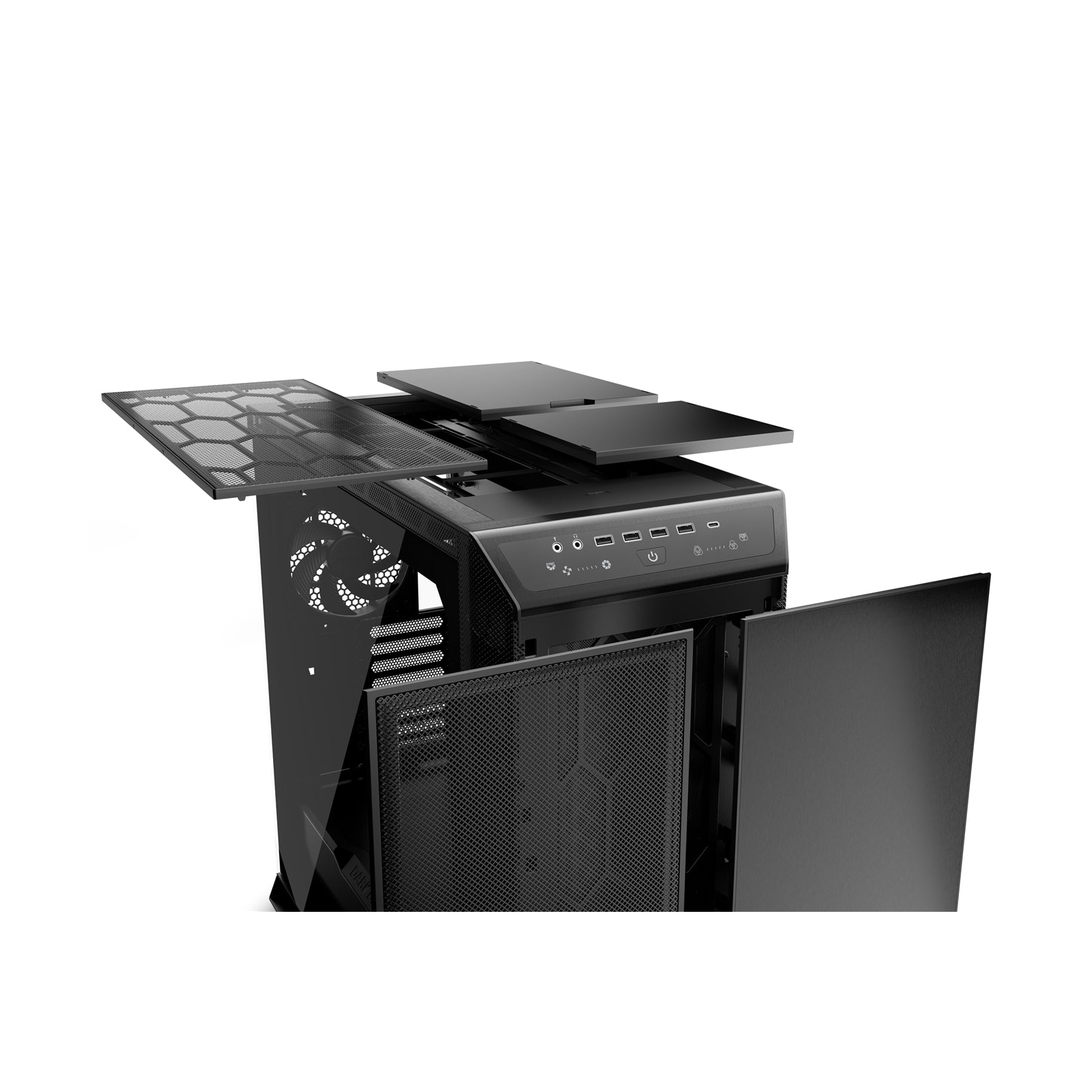 be quiet! Dark Base Pro 901 Full Tower Gaming PC Case, Black, 4x USB 3.2 Type A, Interchangeable Top Cover and Front Panel, Touch Sensitive I/O, 3x Silent WIngs 4 PWM Fans, ARGB Lighting