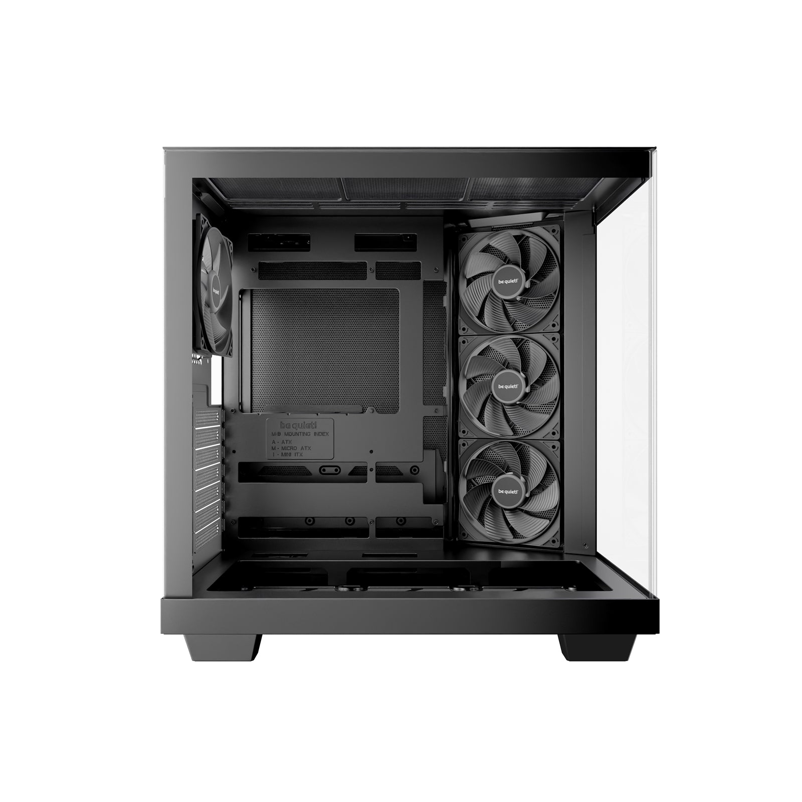be quiet! Light Base 500 BGW83 Mid-Tower Case, Tempered Glass, 4x 120mm PWM Fans, High-Airflow ATX Case, USB-C, 360mm Radiator Support, Vertical GPU Mount, Black