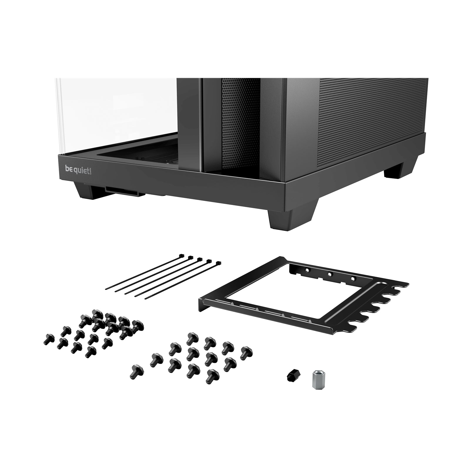 be quiet! Light Base 500 BGW83 Mid-Tower Case, Tempered Glass, 4x 120mm PWM Fans, High-Airflow ATX Case, USB-C, 360mm Radiator Support, Vertical GPU Mount, Black