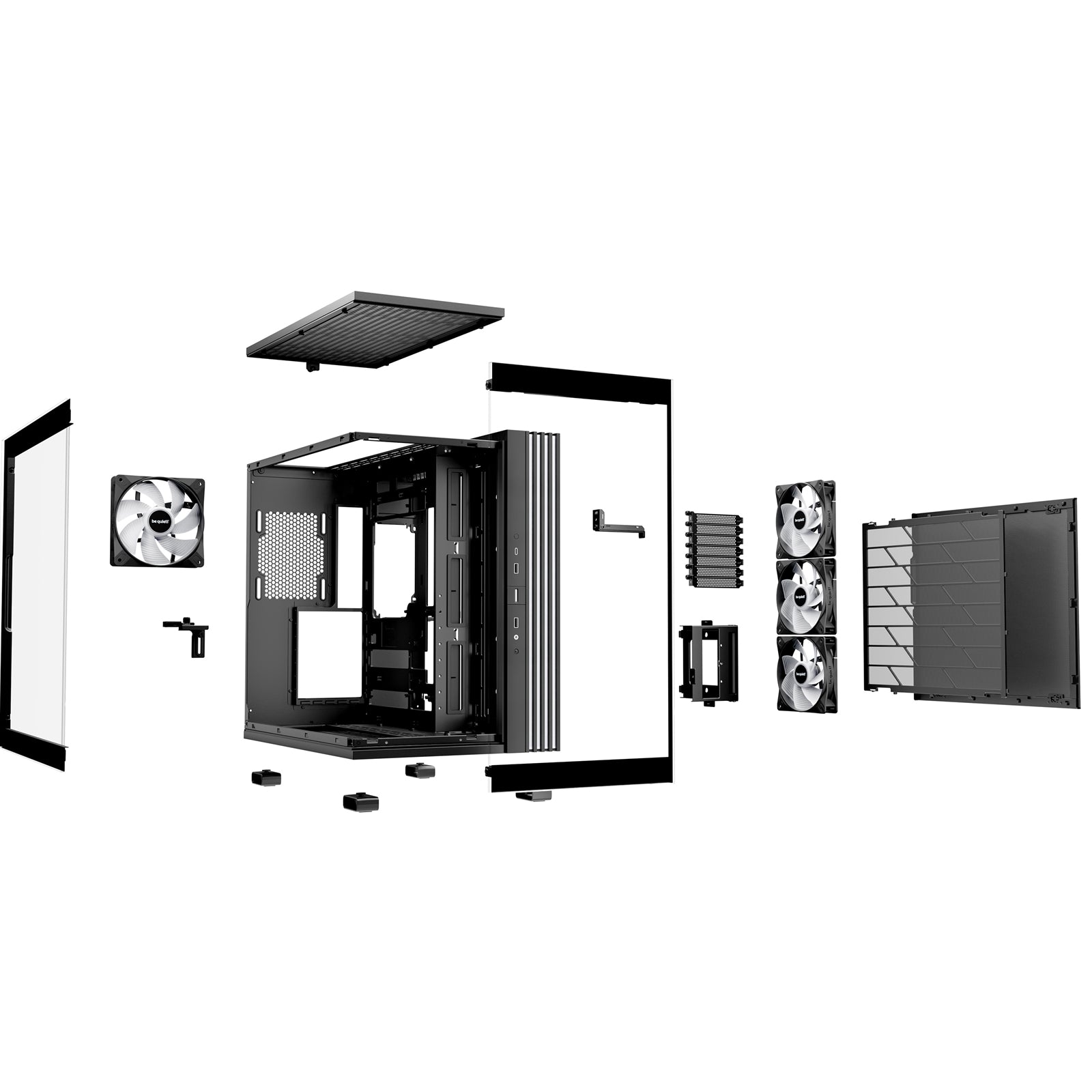 be-quiet! Light Base 600 LX, Black, Midi-Tower ATX Case, Massive ARGB LED Strip, Full Windowed Design, 4x Light Wings LX 120mm PWM fans included