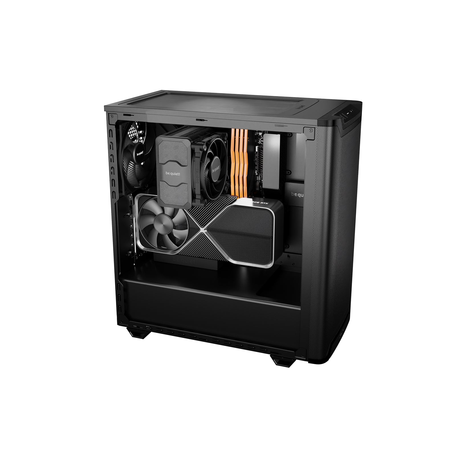be quiet! Pure Base 501 Airflow Window Black ATX Mid Tower Case with USB-A, USB-C, 2 x Pure Wings 2 140mm Black PWM Fans, Sleek Front Panel and Airflow Cover