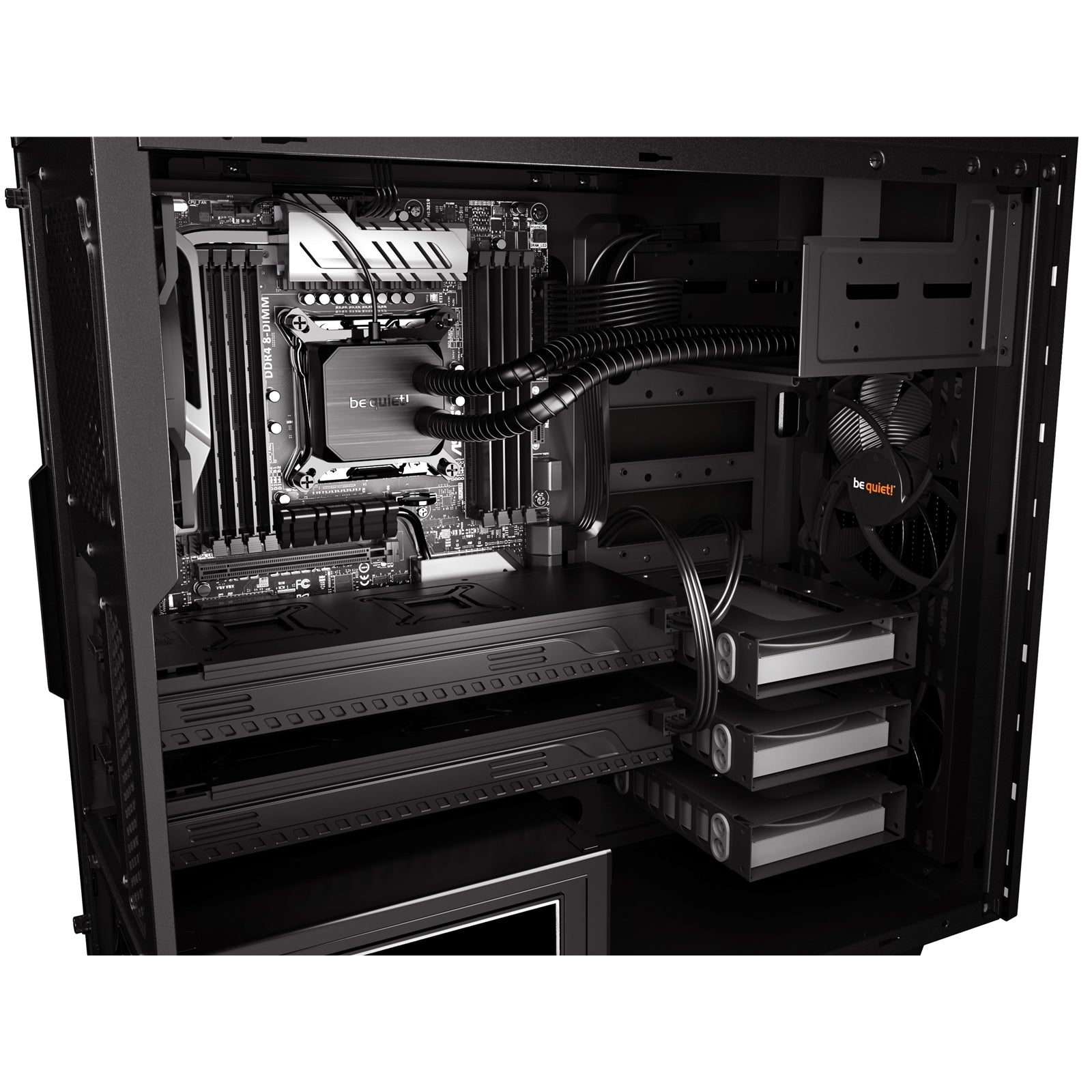 be quiet! Pure Base 600 Case, Silver, MId Tower, 2 x USB 3.2 Gen 1 Type-A, 3 x Pure Wings 2 Black PWM Fans Included, Completely Sound Insulated with Dampening Materials, Adjustable Top Cover Vent - North East Peripherals Ltd