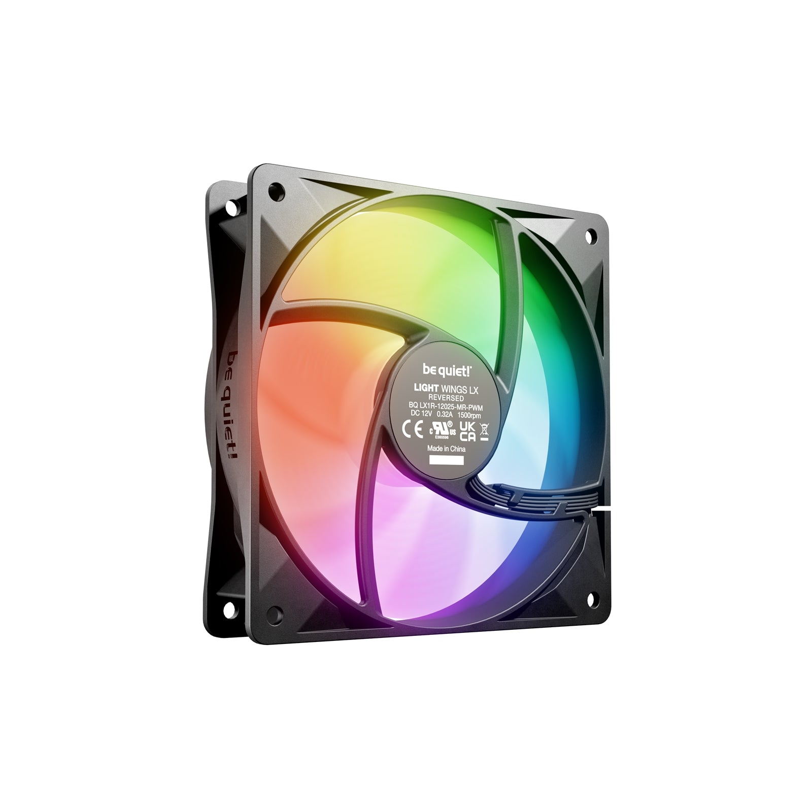 be quiet! Light Wings LX 120mm PWM Reverse, Black, ARGB Lighting, High Airflow, 60,000 Hours, 3 year warranty