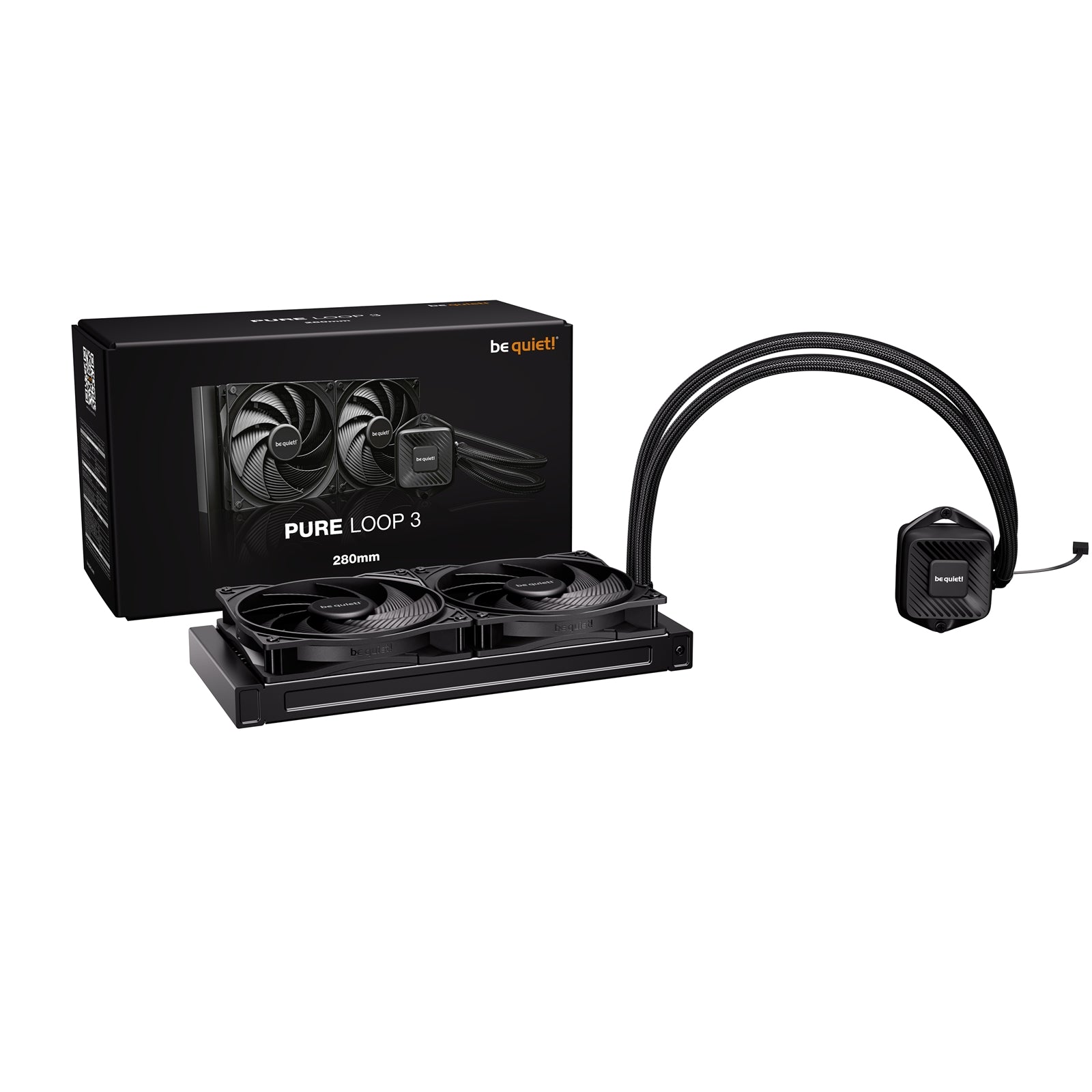 be quiet! Pure Loop 3 Liquid CPU Cooler, Universal Socket, 280mm Radiator, 2 x Pure Wings 3 140mm PWM High Speed, 3-year manufacurer's warranty.