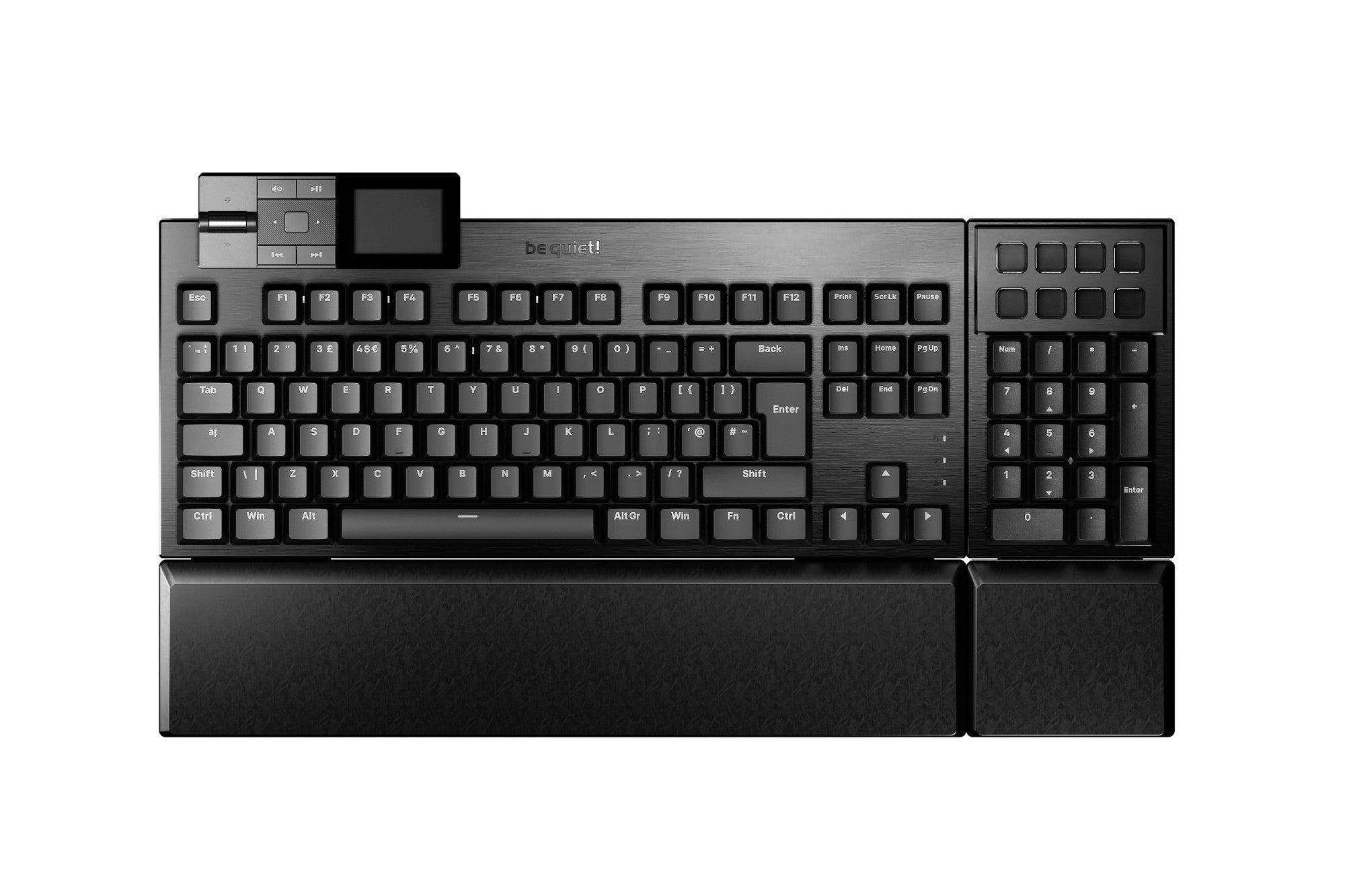 Be Quiet! Dark Mount Silent Linear Modular ARGB Gaming Keyboard with 8 Customisable Display Keys, Silent Linear Orange Switches, Detachable Numpad & Stream Dock