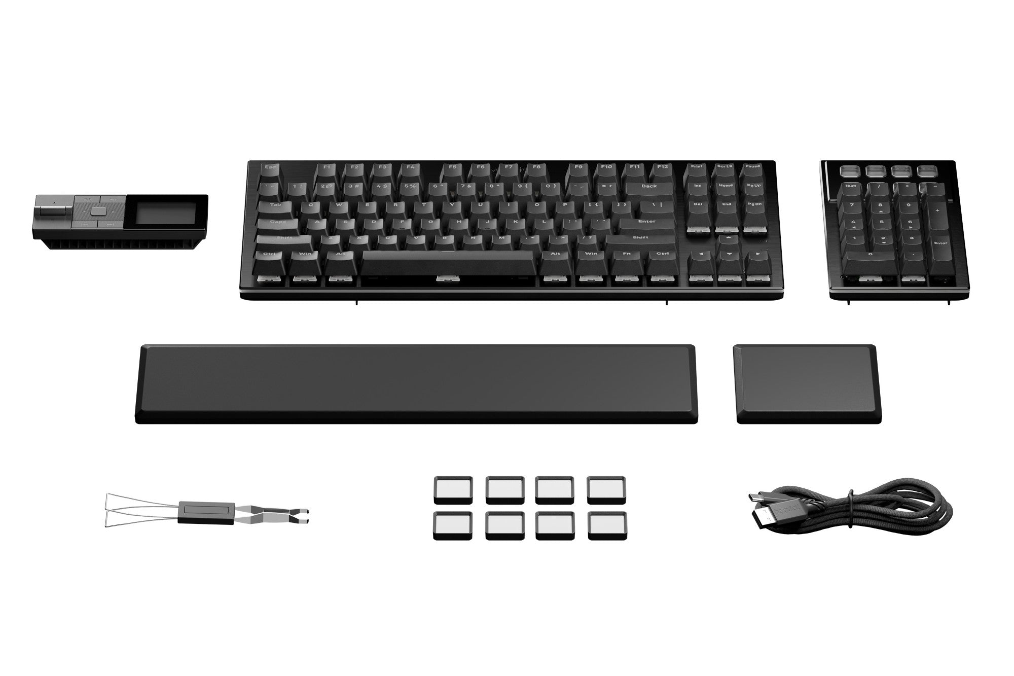 Be Quiet! Dark Mount Silent Linear Modular ARGB Gaming Keyboard with 8 Customisable Display Keys, Silent Linear Orange Switches, Detachable Numpad & Stream Dock