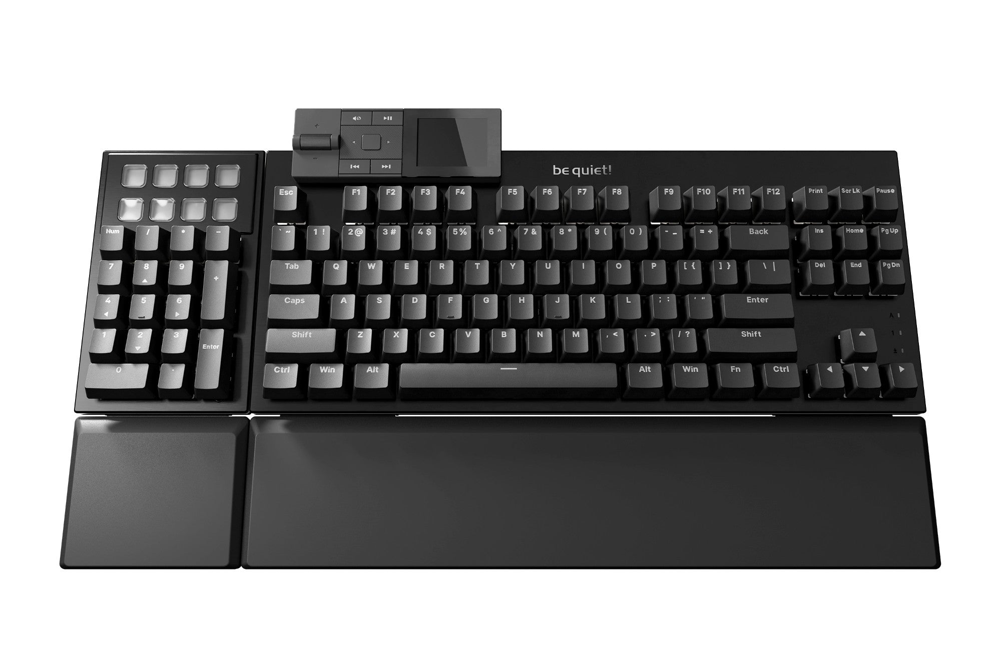 Be Quiet! Dark Mount Silent Tactile Modular ARGB Gaming Keyboard with 8 Customisable Display Keys, Silent Tactile Black Switches, Detachable Numpad & Stream Dock