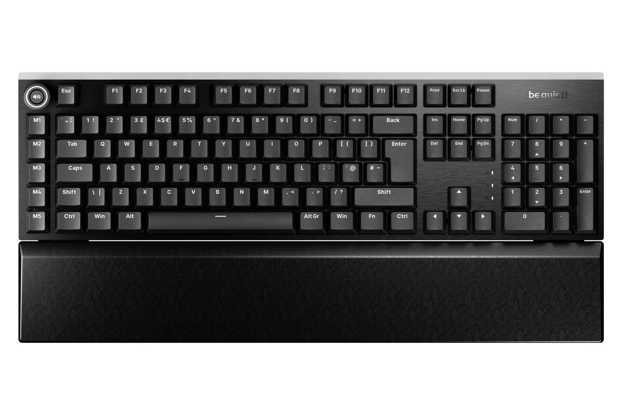Be Quiet! Light Mount Silent Linear ARGB Mechanical Keyboard, 3D Media Wheel, 5 Macro Keys, silent keystrokes, hot-swappable 5-pin MX-style switch socket