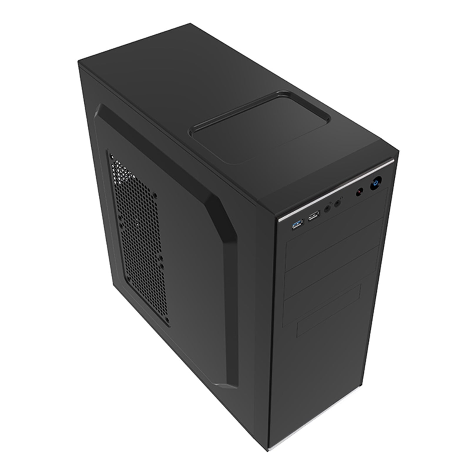CiT Jet Stream Mid Tower 1 x USB 3.0 / 1 x USB 2.0 Black & Silver Case with 500W PSU