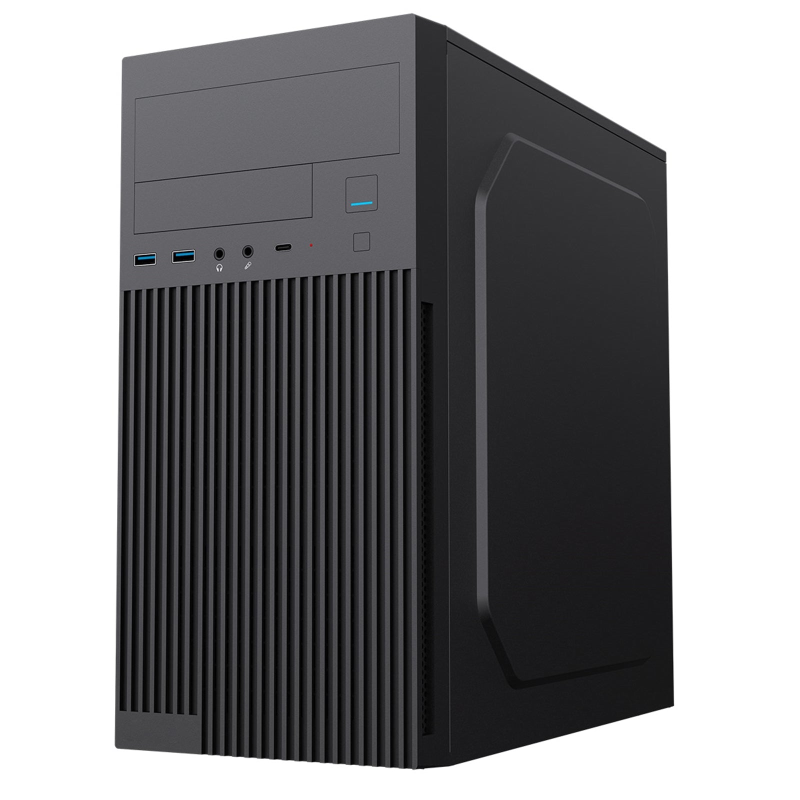CiT Mentor Micro-ATX Office PC Case With USB Type C and 80mm Rear Black Fan Included