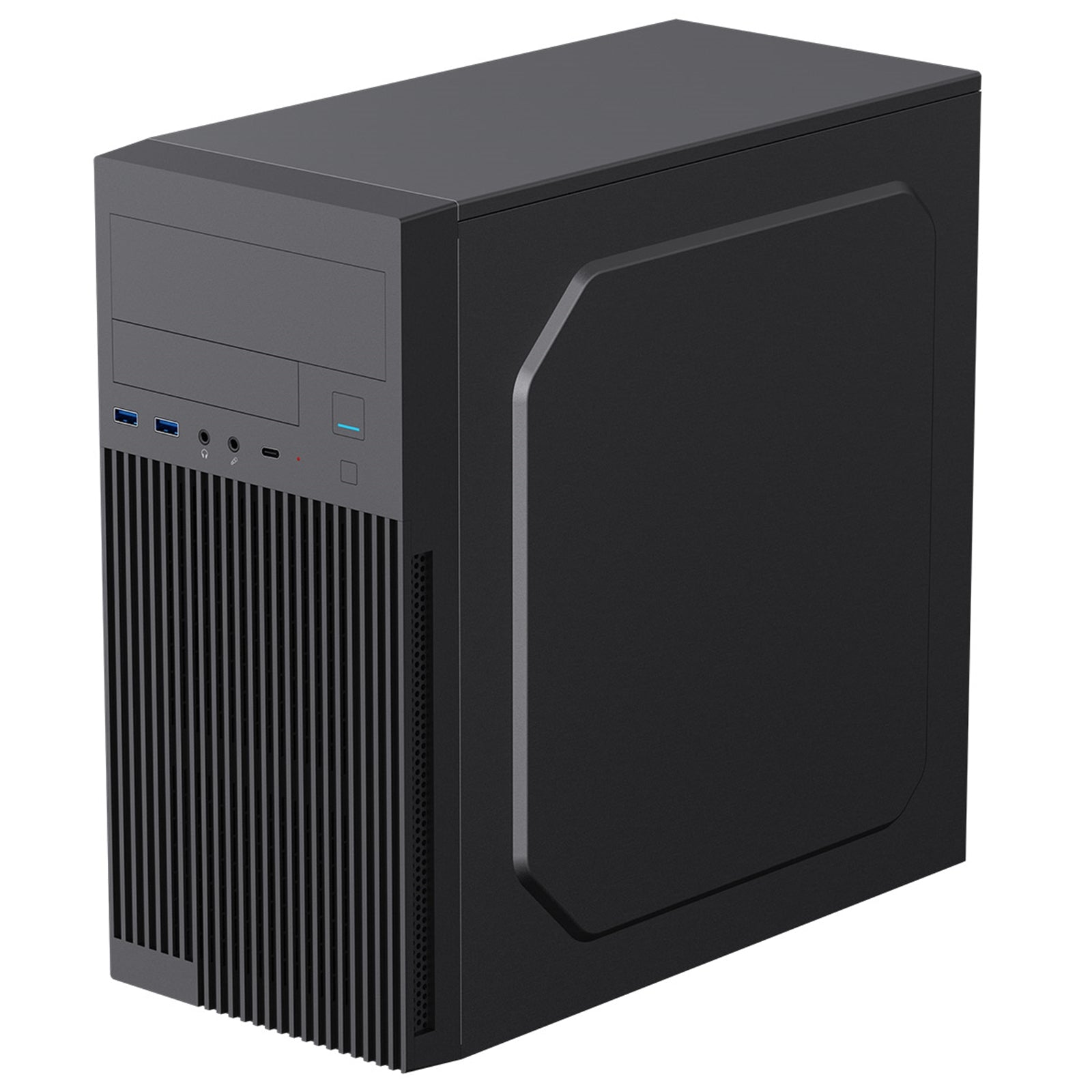 CiT Mentor Micro-ATX Office PC Case With USB Type C and 80mm Rear Black Fan Included
