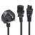 Lindy 30374 2.5m UK 3 Pin Plug To IEC C13 (Kettle) & IEC C5 (Clover) 10 Amp Mains Splitter Extension Cable - Black