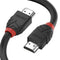 LINDY 36470 Black Line HDMI Cable, HDMI 2.0 (M) to HDMI 2.0 (M), 0.5m, Black & Red, Supports UHD Resolutions up to 4096x2160@60Hz, Triple Shielded Cable, Corrosion Resistant Copper Coated Steel with 30AWG Conductors, Retail Polybag Packaging