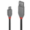 Lindy 36732 1m USB 2.0 Type A to Micro-B Cable, Anthra Line