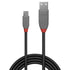 Lindy 36733 2m USB-A (M) 2.0 To USB Micro-B (M) 2.0 Anthra Line 480Mbps Cable - Black