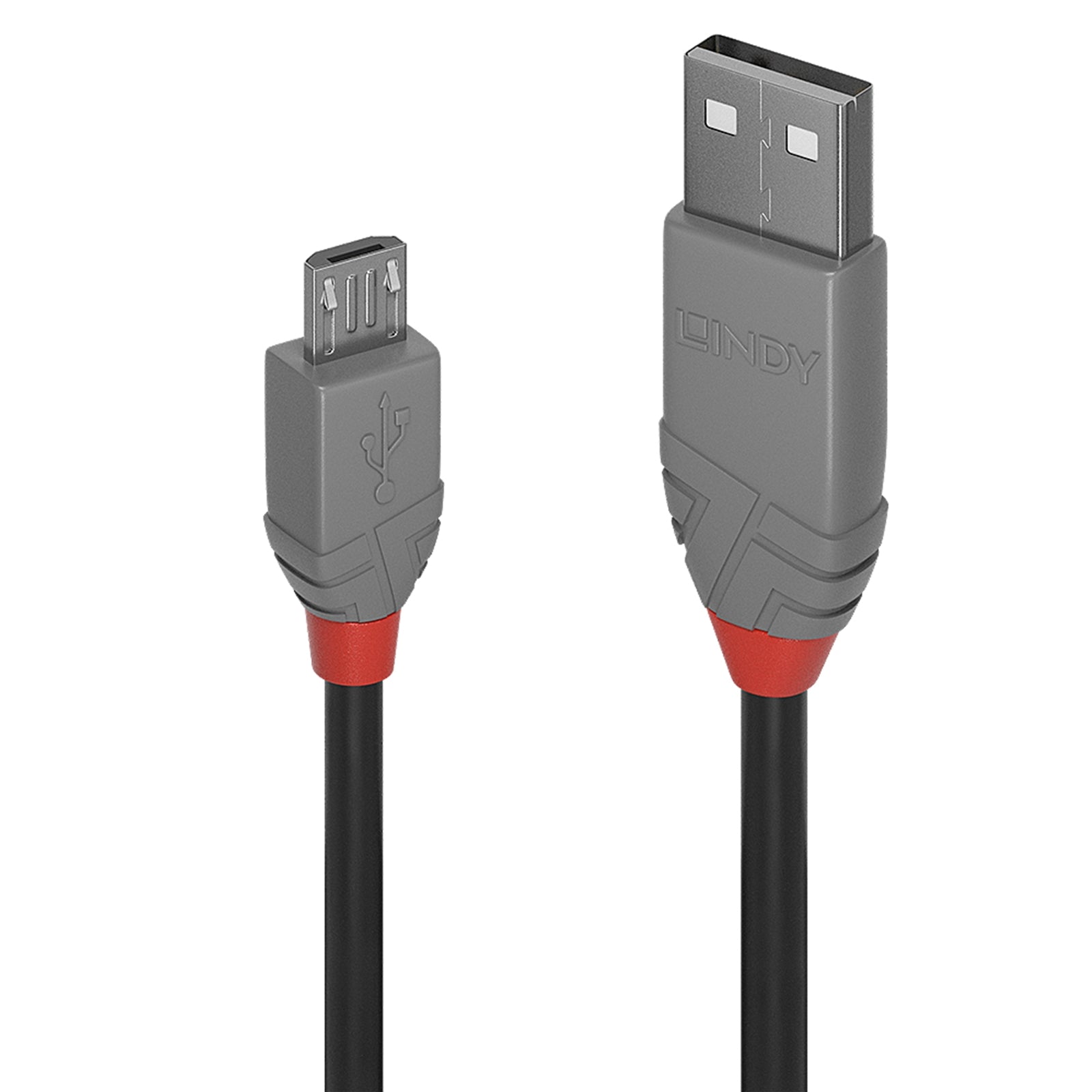 Lindy 36733 2m USB-A (M) 2.0 To USB Micro-B (M) 2.0 Anthra Line 480Mbps Cable - Black