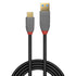 Lindy 36912 1.5m USB-A (M) 3.2 To USB-C (M) 3.2 5 Amp PD 3.0 Anthra Line 10Gbps Cable - Black