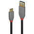 Lindy 36912 1.5m USB-A (M) 3.2 To USB-C (M) 3.2 5 Amp PD 3.0 Anthra Line 10Gbps Cable - Black