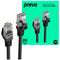 Prevo CAT6-BLK-3M Network Cable, RJ45 (M) to RJ45 (M), CAT6, 3m, Black, Oxygen Free Copper Core, Sturdy PVC Outer Sleeve & Clip Protector, Retail Box Packaging