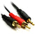 3.5mm (M) Stereo Jack to 2 x RCA Plug (M + M) 2m Black OEM Cable