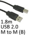 USB 2.0 A (M) to USB 2.0 B (M) 1.8m Black OEM Printer/Scanner Data Cable