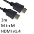 HDMI 1.4 (M) to HDMI 1.4 (M) 3m Black OEM Display Cable