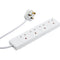 2m 4 Gang UK Mains Extension - White