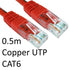 RJ45 (M) to RJ45 (M) CAT6 0.5m Red OEM Moulded Boot Copper UTP Network Cable