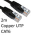 RJ45 (M) to RJ45 (M) CAT6 2m Black OEM Moulded Boot Copper UTP Network Cable