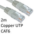 RJ45 (M) to RJ45 (M) CAT6 2m Grey OEM Moulded Boot Copper UTP Network Cable