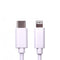 TARGET NLMOB-C-LT-2M Data Cable, USB 2.0 Type-C (M) to Apple Lightning (M), 2m, White, MFI Certified, 9V 2.2A Charging Power, White PVC Jacket, OEM Polybag Packaging