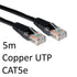 RJ45 (M) to RJ45 (M) CAT5e 5m Black OEM Moulded Boot Copper UTP Network Cable