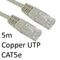 RJ45 (M) to RJ45 (M) CAT5e 5m Grey OEM Moulded Boot Copper UTP Network Cable