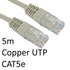 RJ45 (M) to RJ45 (M) CAT5e 5m Grey OEM Moulded Boot Copper UTP Network Cable