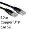 RJ45 (M) to RJ45 (M) CAT5e 10m Black OEM Moulded Boot Copper UTP Network Cable